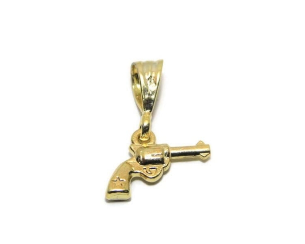 14k Solid Gold S&W 23 .38-44 Revolver Charm Pendant