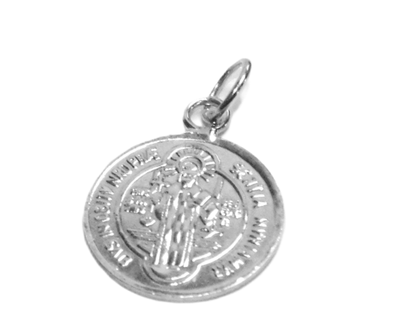 Sterling Silver .925 Large (14mm) ST. Benedict Charm Pendant