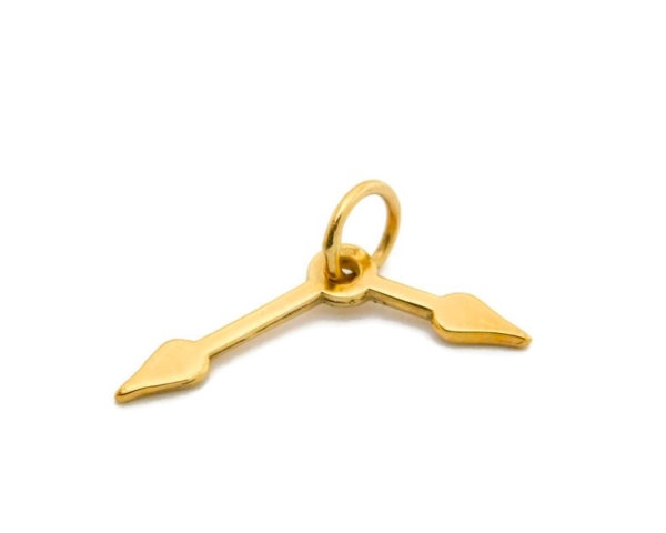 Clock Handles Charm Pendant 14k Yellow Gold