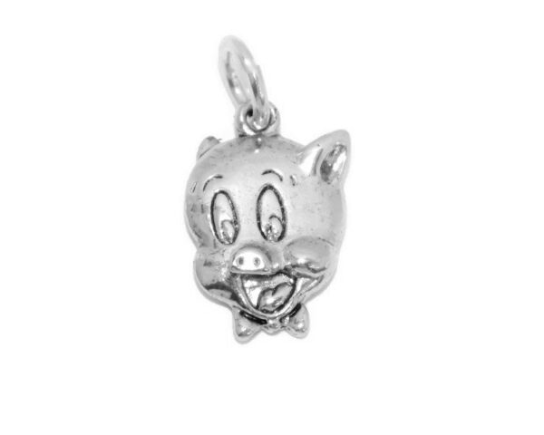Porky Pig Pendant Charm .925 Sterling Silver