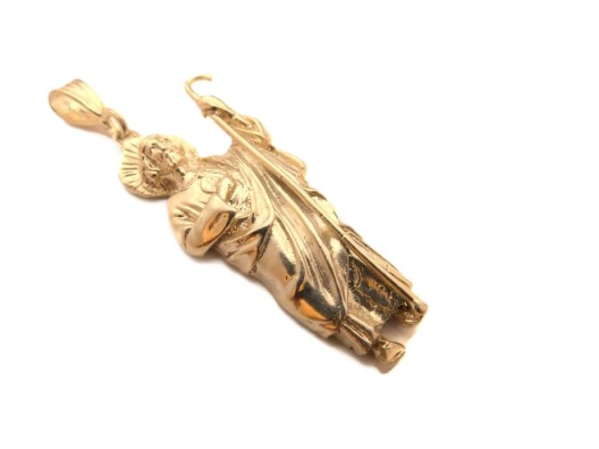 Saint Jude (San Judas Tadeo) Pendant 14k Yellow Gold - Image 5