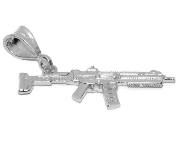 Sterling Silver .925 G3 A4 Rifle Charm Pendant