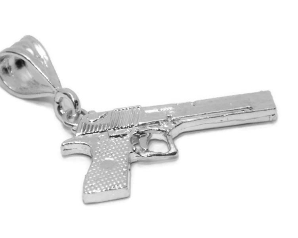 Sterling Silver .925 Desert Eagle Pistol Charm Pendant