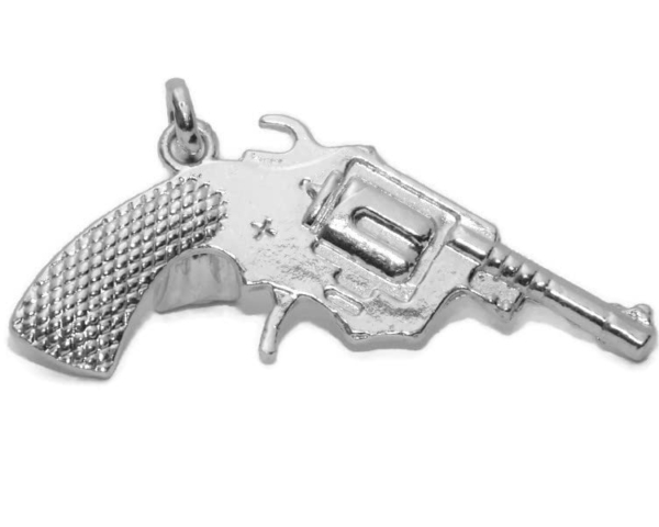 Sterling Silver .925 S&W 42 38 SPL Revolver Charm Pendant.