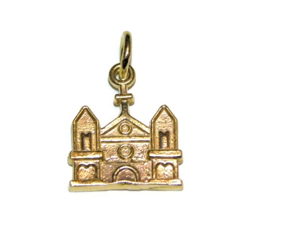 Monastery Church Charm Pendant 14k Yellow Gold