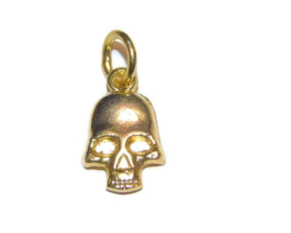 Skull # 12 Charm Pendant 14k Yellow Gold