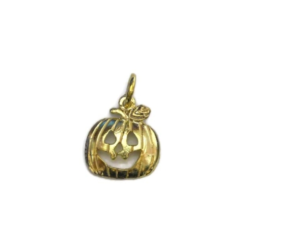 Pumpkin Small Charm Pendant 14k Yellow Gold