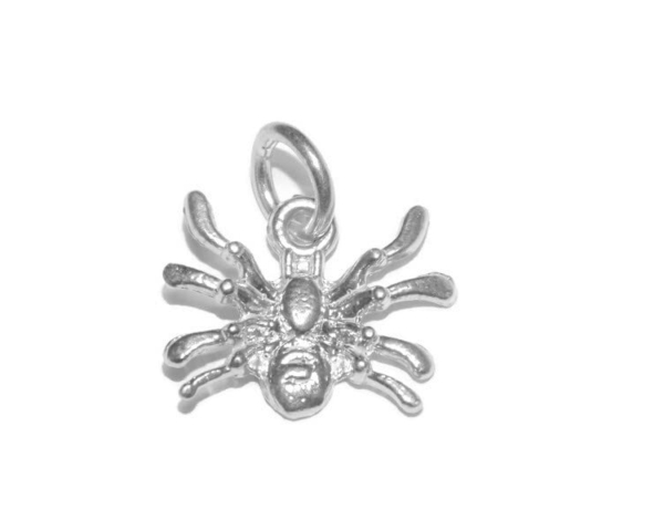 3D Small Spider Charm Pendant .925 Sterling Silver