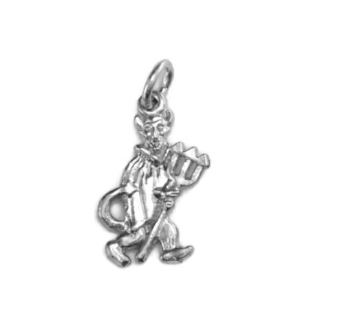 Devil with Pitchfork .925 Sterling Silver Pendant
