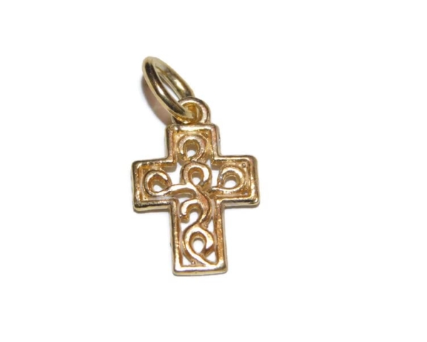 Small Cross 14k Yellow Gold Charm pendant