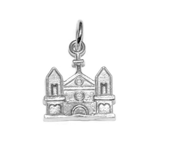Monastery Church Charm Pendant .925 Sterling Silver