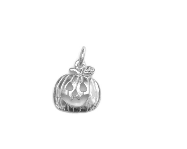 Pumpkin Small Charm Pendant .925 Sterling Silver