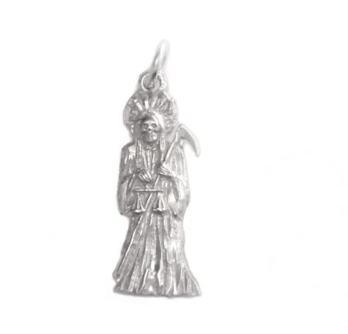 Santa Muerte Holy Death Medium #2 .925Sterling Silver Pendant!!