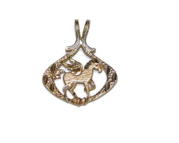 Unicorn Medallion Pendant 14k Yellow Gold!!