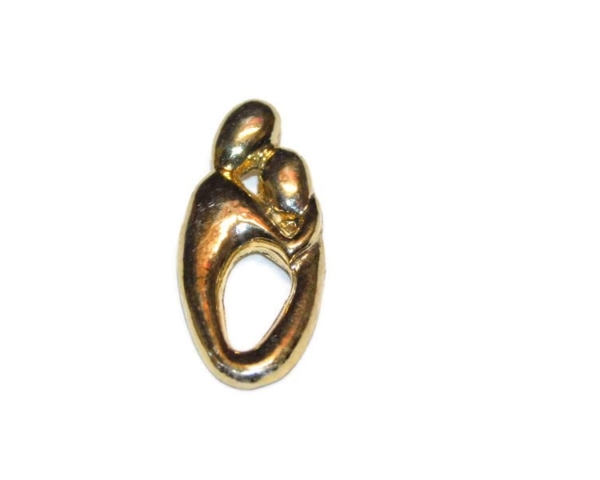Mom with Child Pendant Charm 14k Yellow Gold!!