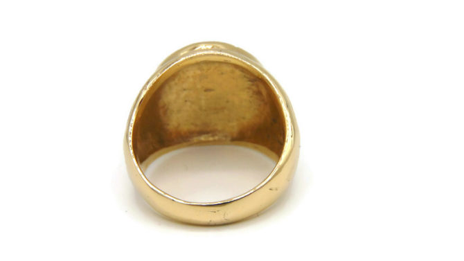 Saint Benedict Signet Yellow Gold Ring - Image 6