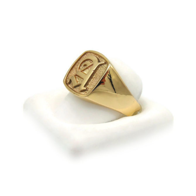 Initial Letter Alphabet Ring Yellow Gold - Image 4