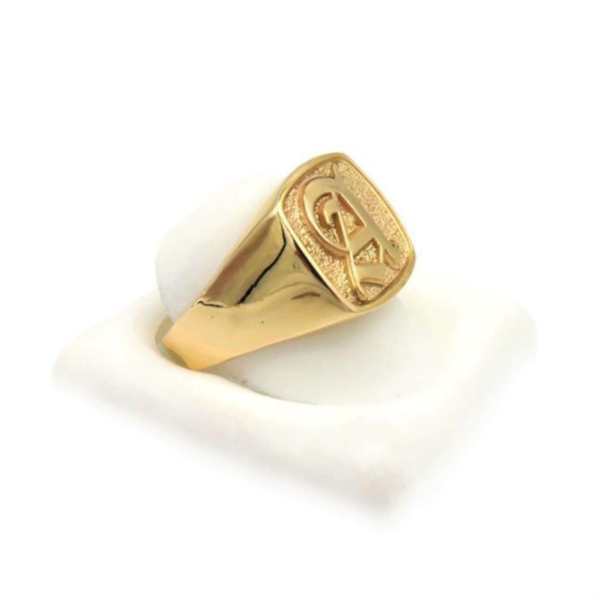 Initial Letter Alphabet Ring Yellow Gold - Image 3