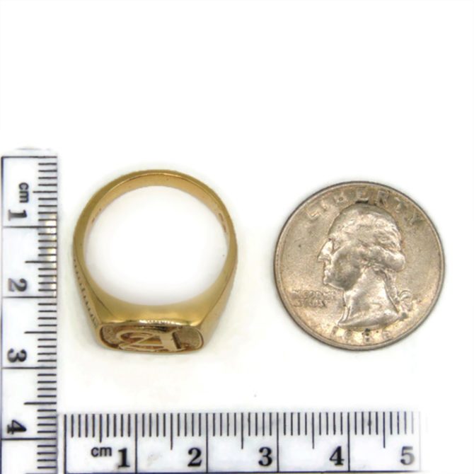 Initial Letter Alphabet Ring Yellow Gold - Image 8