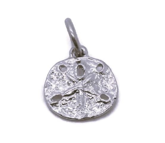 Tiny Sand Dollar Charm Pendant .925 Sterling Silver