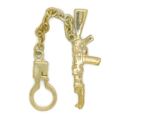 Ak-47 Key Chain 14k Yellow Gold