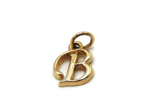 Initial Letter B Charm Pendant Yellow Gold!!