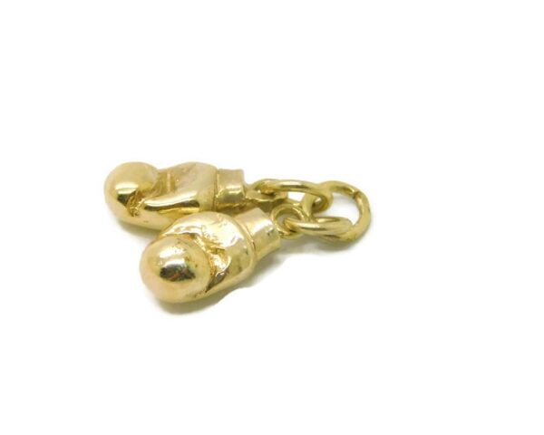 Small Boxing Gloves Charm Pendant 14k Yellow Gold