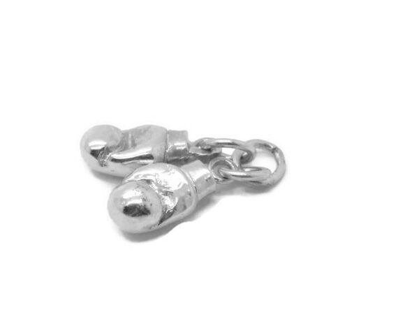 Small Boxing Gloves Charm Pendant. 925 Sterling Silver