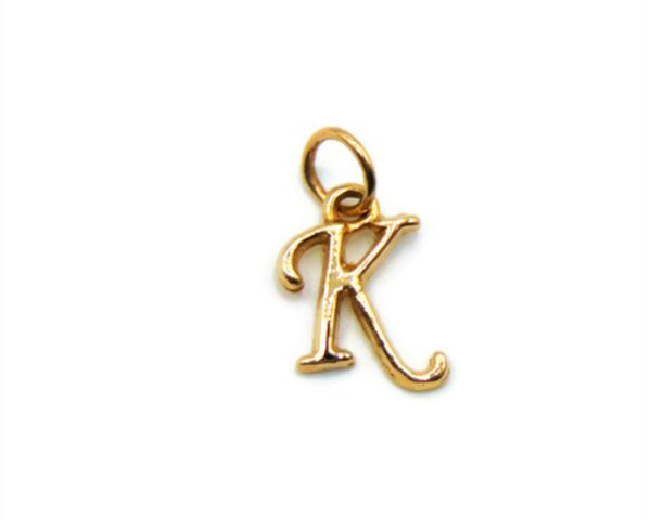 Initial Letter K Charm Pendant Yellow Gold!!