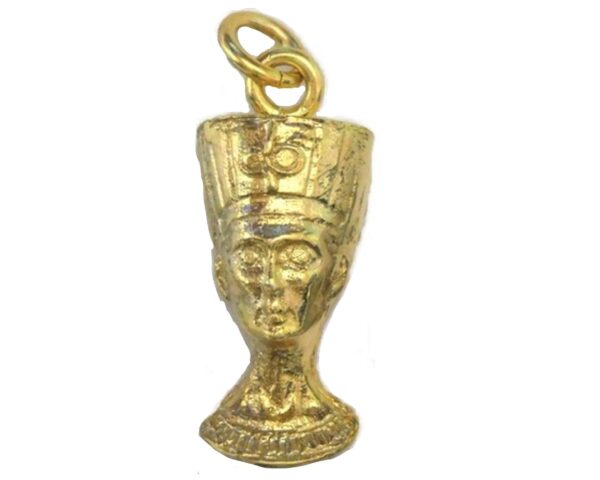 EGYPTIAN QUEEN NEFERTITI 14k Yellow Gold PENDANT
