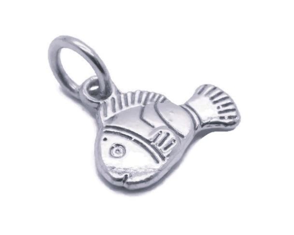 Clown Fish Charm Pendant .925 Sterling Silver