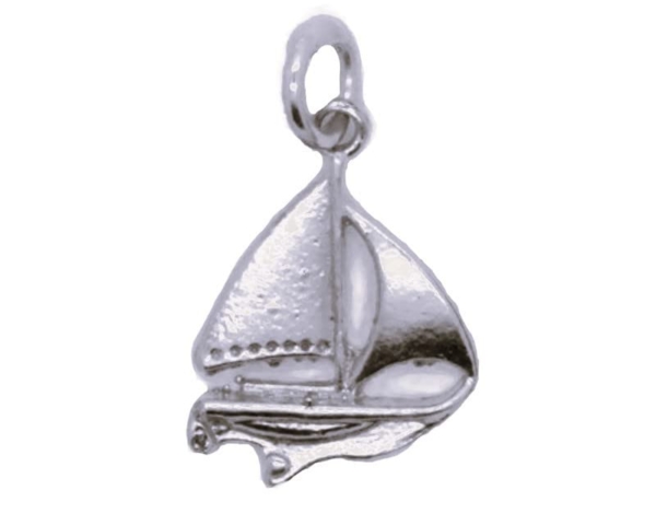 Sailboat #5 Charm Pendant .925 Sterling Silver
