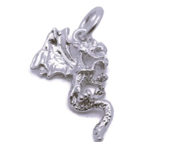 Dragon Charm Pendant .925 Sterling Silver