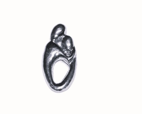 Mom with Child Pendant Charm .925 Sterling Silver