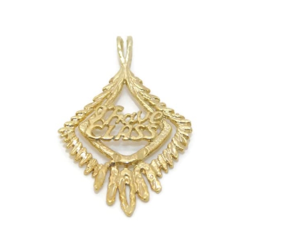 I Have Class Charm Pendant14k Yellow Gold