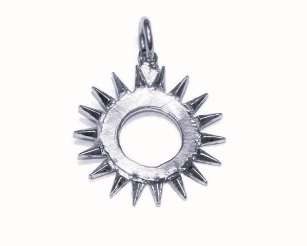 Sun Sillouete Pendant Charm .925 Sterling Silver