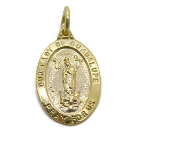 Our Lady Guadalupe Medallon14k Yellow Gold