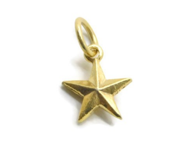 Tiny Star Charm Pendant 14k Yellow Gold.