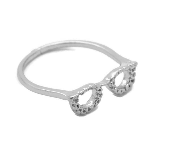 Glasses Frame Ring .925 Sterling Silver