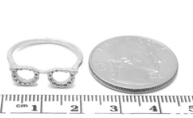 Glasses Frame Ring .925 Sterling Silver - Image 5