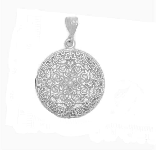 Maze Pattern (Labyrinth Design) Pendant .925 Sterling Silver