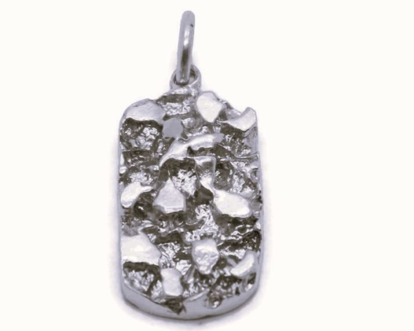 Medium Nugget Charm Pendant .925 Sterling Silver