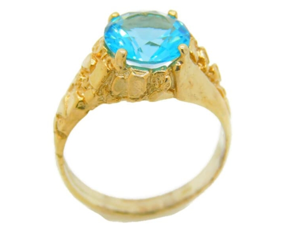 14k Yellow Gold Nugget Ladies Ring