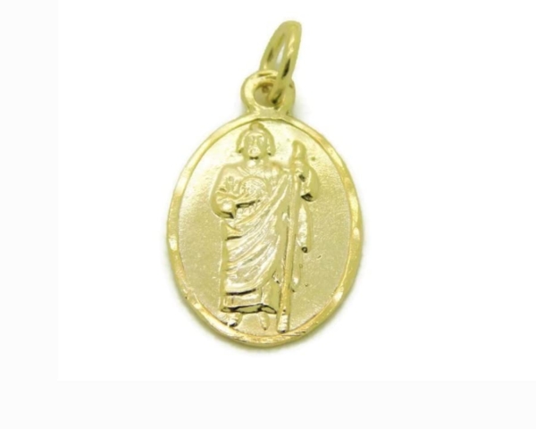 Saint Jude (San Judas Tadeo) Medal 14k Yellow Gold