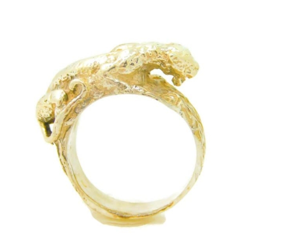 14k Yellow Gold Panther Ring