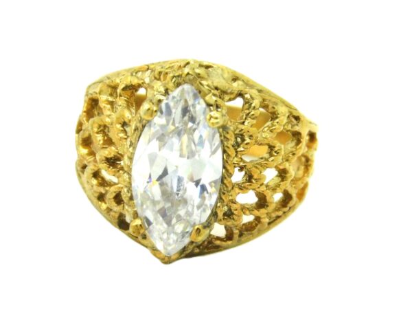 14k Yellow Ladies Ring Simulate Nets