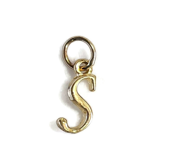 Initial Letter S Charm Pendant Yellow Gold!!
