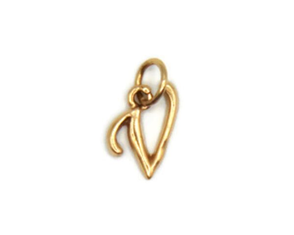 Initial Letter V Charm Pendant Yellow Gold!!
