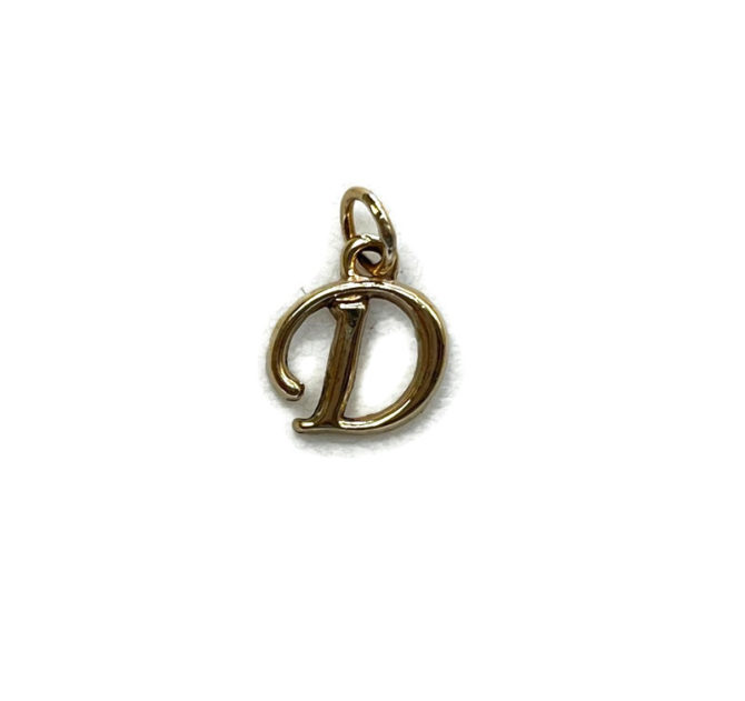 Initial Letter D Charm Pendant Yellow Gold!!