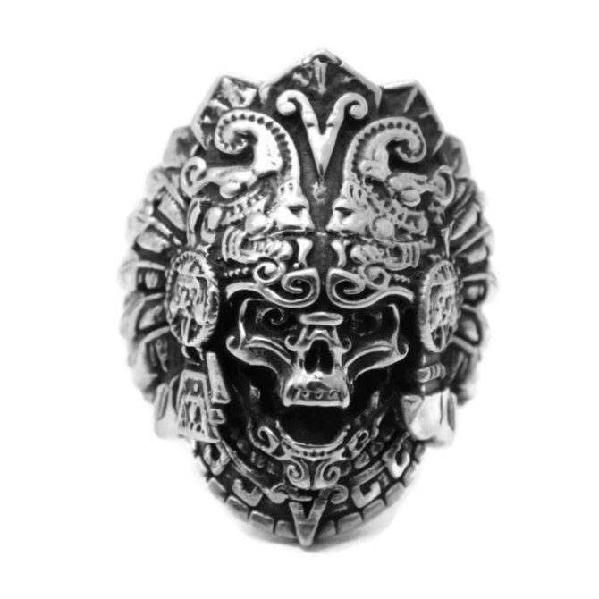 NEW!!! Aztec Skull Ring .925 Sterling Silver!!